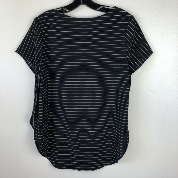 My Story Pocket Tee Womens S Short Sleeve Striped Hi-Lo Side Slits Lightweight - Picture 8 of 11